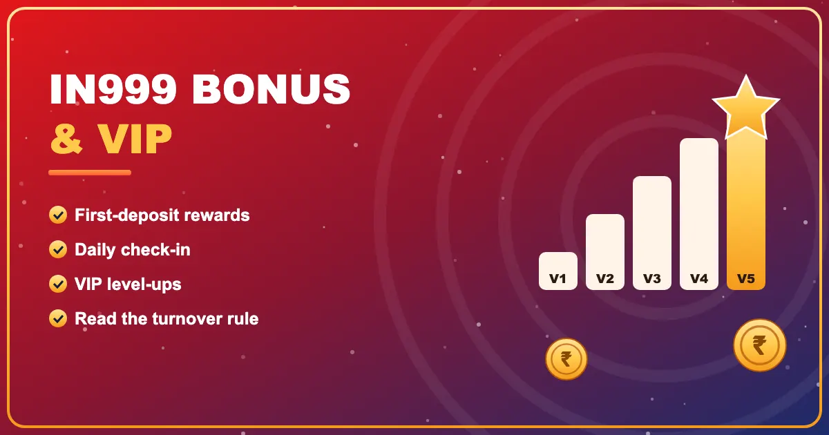 IN999 bonus and VIP levels